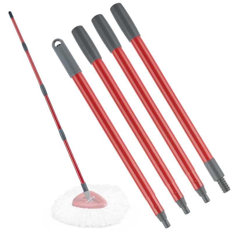 MXZONE Spin Mop Handle Replacement Compatible with O Cedar Spin Mop and Bucket 4Section 30 to 58 Inchs Mop Replace Handle Mop Stick for Floor Cleaning Mop Head and Base not Include